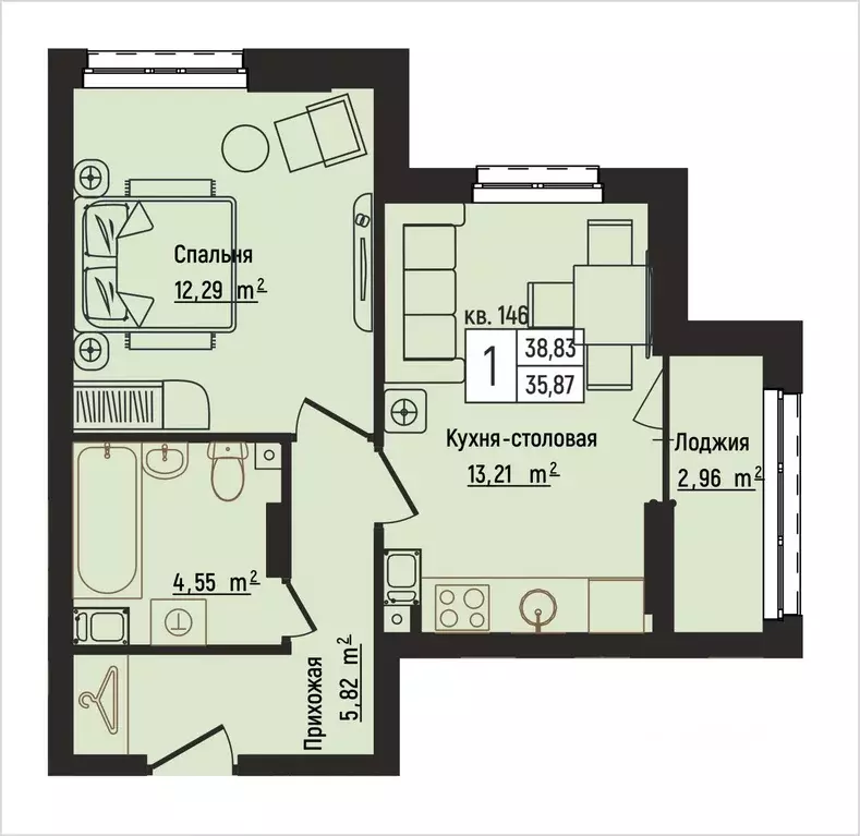 1-к кв. Нижегородская область, Нижний Новгород Литературная ул., 5 ... - Фото 1