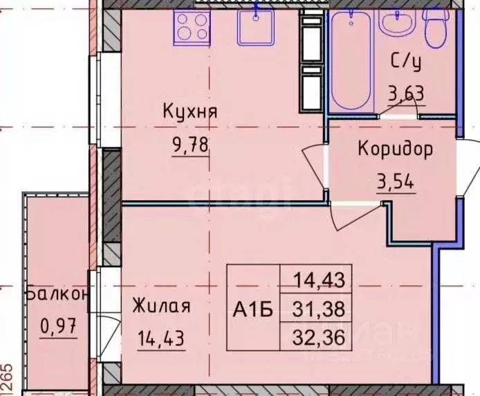 1-к кв. Ярославская область, Ярославль ул. Большая Норская, 5 (32.0 м) - Фото 1