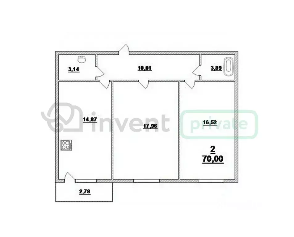2-к кв. Калининградская область, Калининград Уральская ул., 20 (70.0 ... - Фото 1