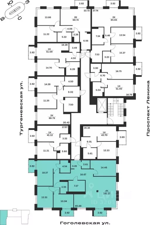 4-к кв. Тульская область, Тула Гоголевская ул., 43 (142.12 м) - Фото 1