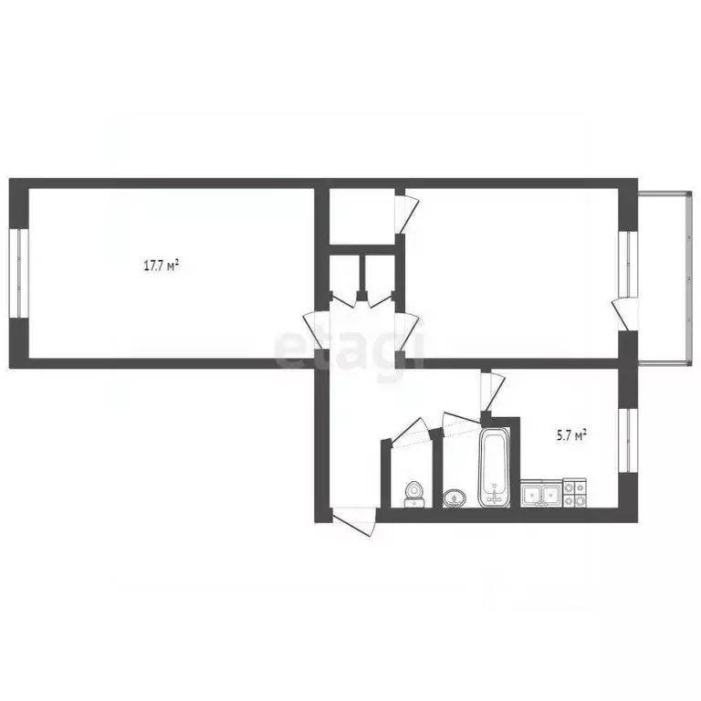 2-к кв. Новгородская область, Боровичи Валдайская ул., 45 (47.1 м) - Фото 1