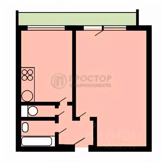 1-к кв. Москва Широкая ул., 5К2 (34.9 м) - Фото 2