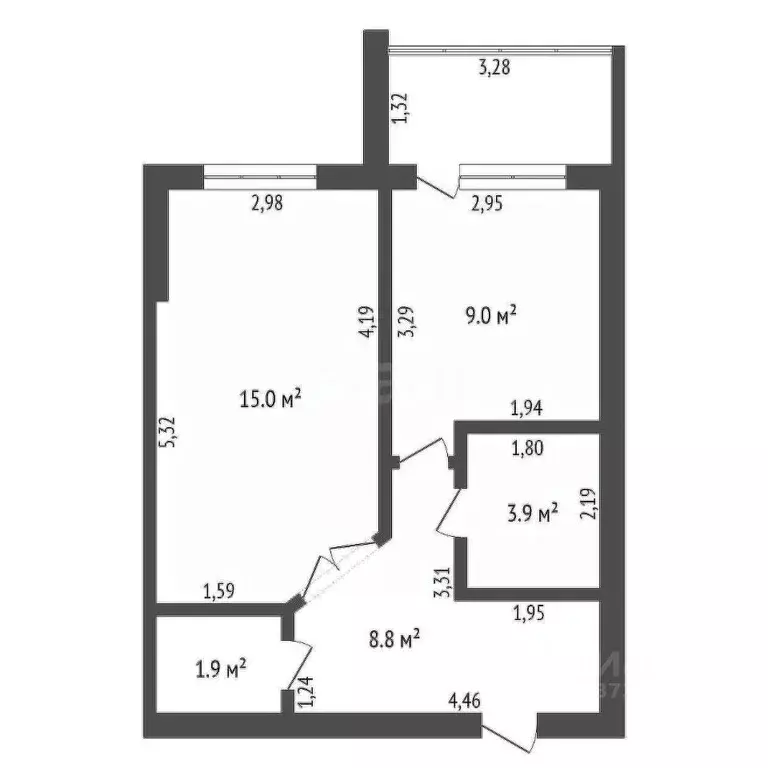 1-к кв. Амурская область, Благовещенск Игнатьевское ш., 12/4 (36.7 м) - Фото 2