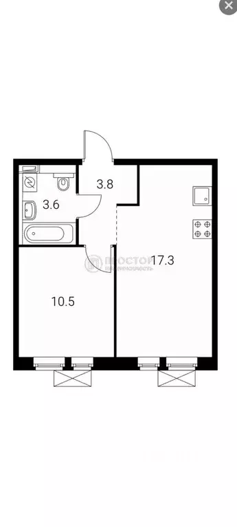 1-к кв. Московская область, Балашиха ул. Реутовская, 6 (35.2 м) - Фото 2