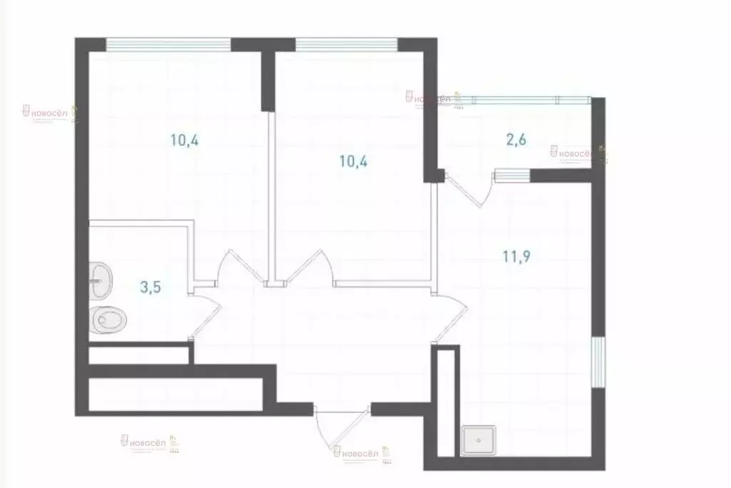 2-комнатная квартира: Екатеринбург, улица Крауля, 2 (46.13 м) - Фото 0