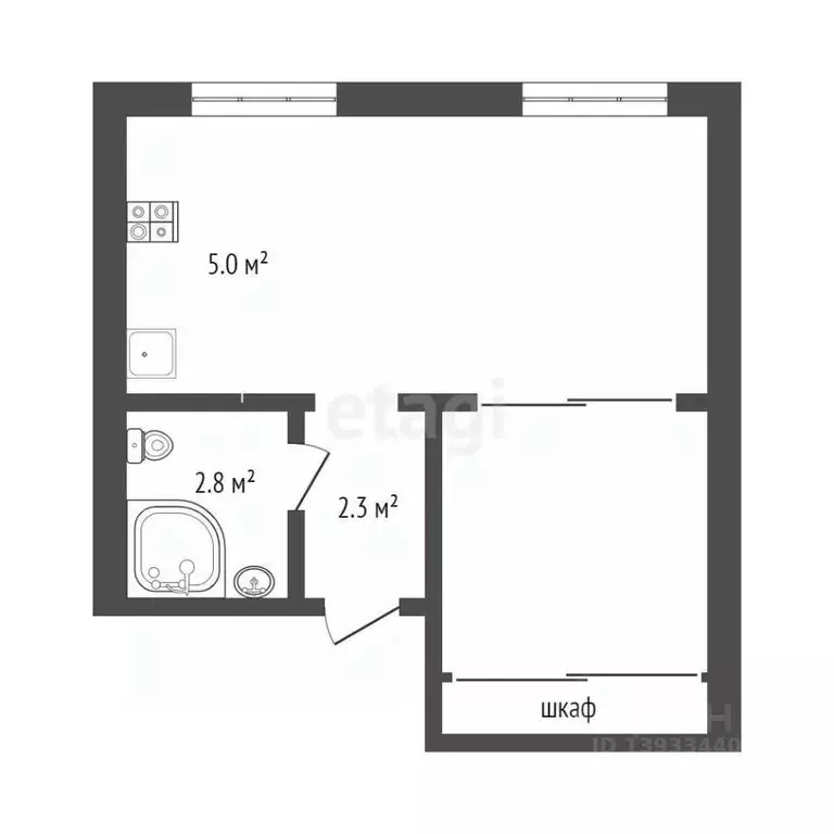 1-к кв. Тюменская область, Тюмень Камчатская ул., 2/1 (30.0 м) - Фото 1