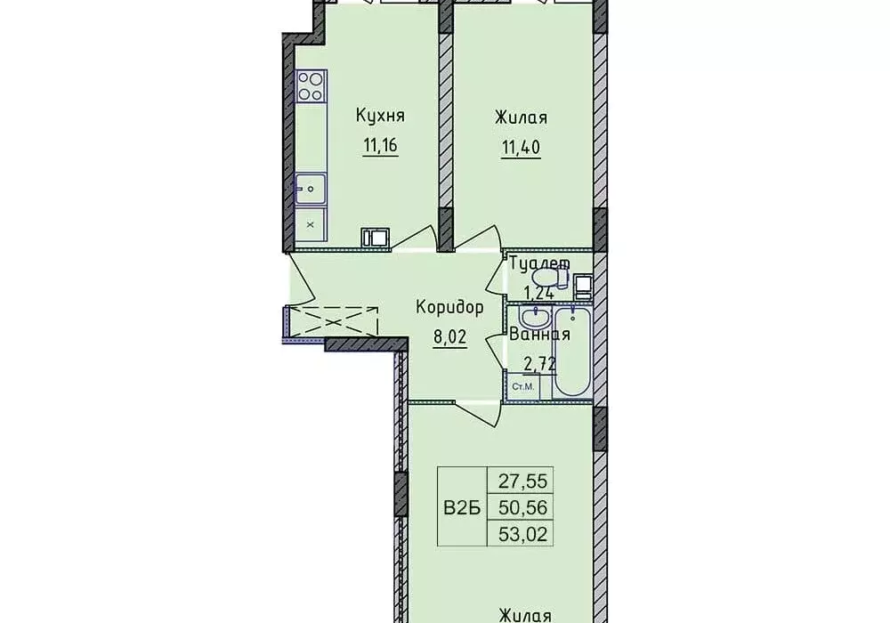 2-комнатная квартира: Ярославль, Дядьковская улица, 48 (53 м) - Фото 1