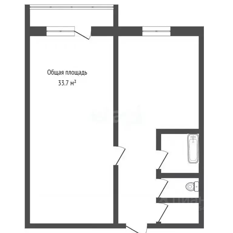 1-к кв. Кемеровская область, Юрга ул. Мира, 5А (33.4 м) - Фото 2