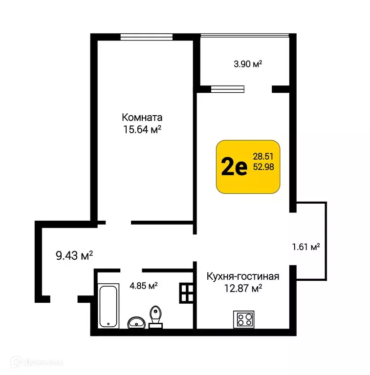 Продаётся 2-к квартира, 54.41 м - Фото 0