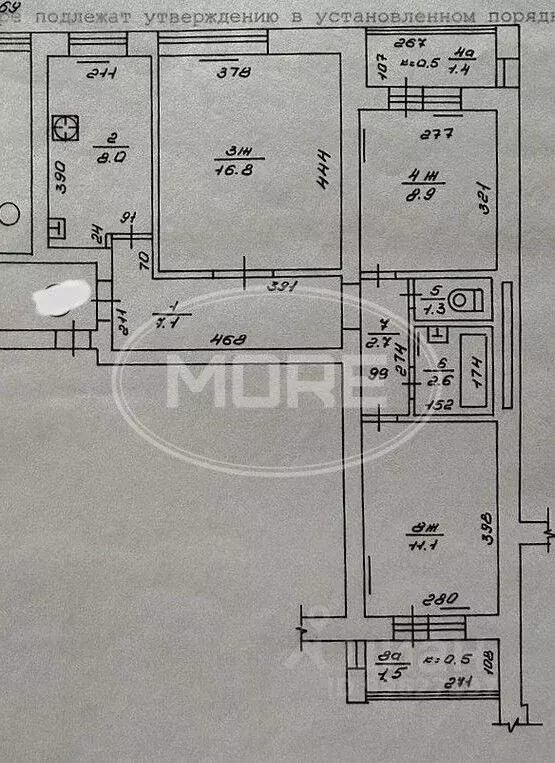 3-к кв. Калининградская область, Калининград Батальная ул., 69 (58.0 ... - Фото 2