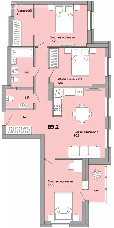 3-комнатная квартира: Екатеринбург, жилой район Уралмаш, жилой ... - Фото 0