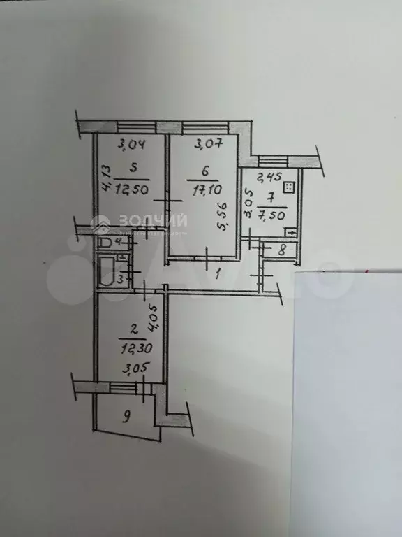 3-к. квартира, 70 м, 2/9 эт. - Фото 0
