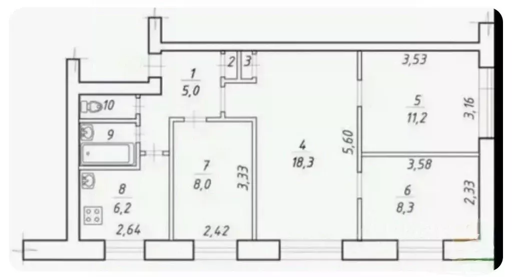 4-к кв. Псковская область, Псков ул. Александра Невского, 1 (65.0 м) - Фото 2
