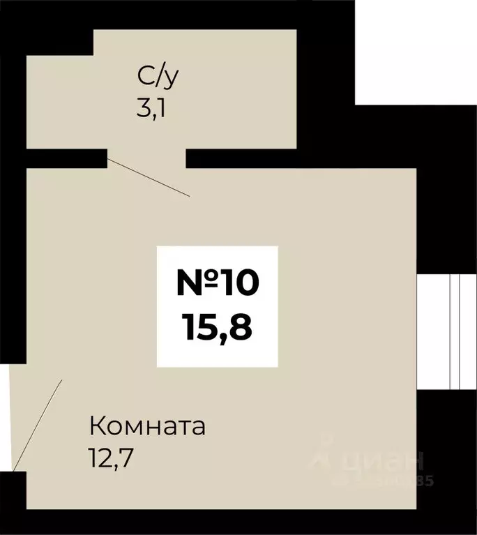 Студия Свердловская область, Сухой Лог ул. Белинского, 40 (15.8 м) - Фото 1