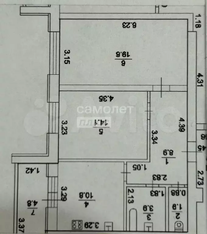 2-к. квартира, 59,2 м, 6/9 эт. - Фото 0