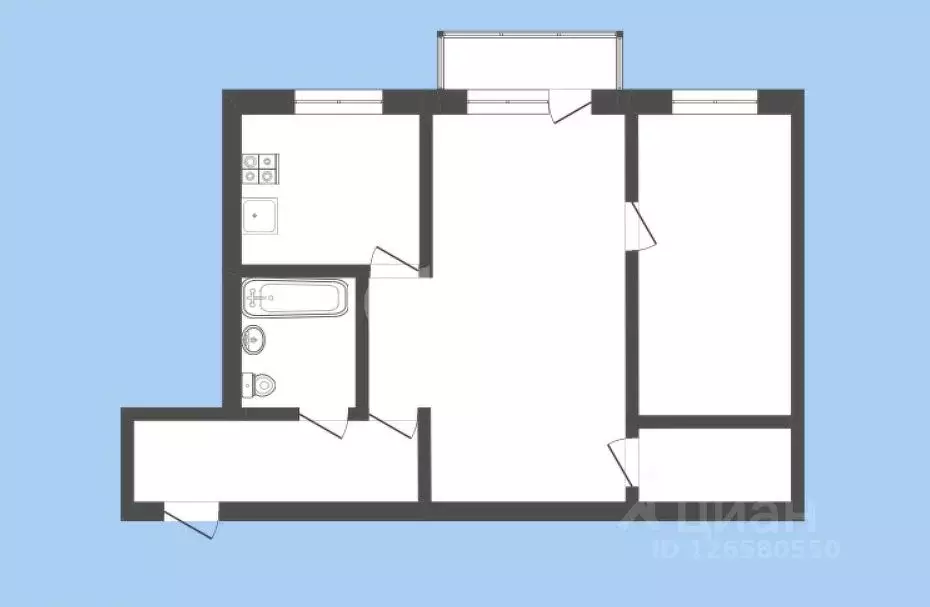 2-к кв. Кемеровская область, Новокузнецк ул. Обнорского, 31 (45.0 м) - Фото 2