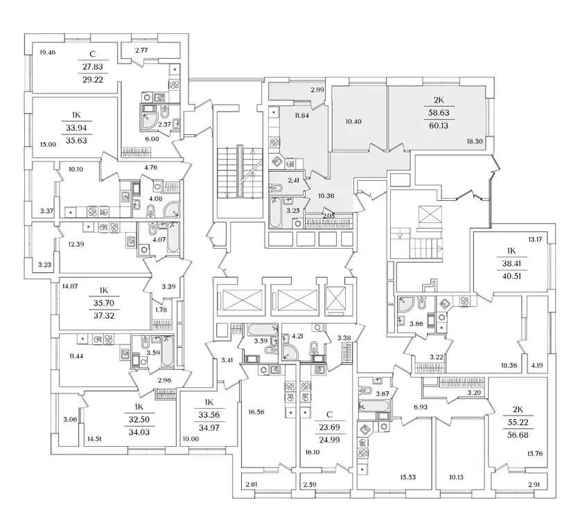 2-к кв. Санкт-Петербург Полюстрово тер.,  (60.13 м) - Фото 1