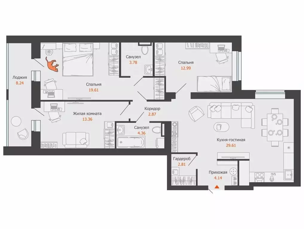 3-комнатная квартира: Киров, улица Дмитрия Козулева, 8 (98 м) - Фото 0