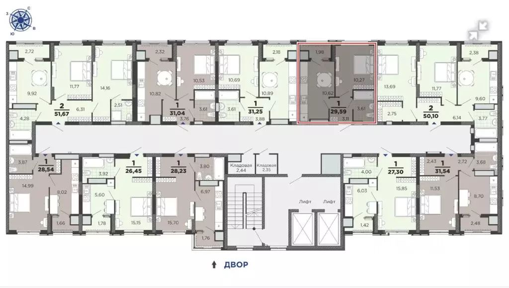 1-к кв. Рязанская область, Рязань Академик жилой комплекс (29.59 м) - Фото 2