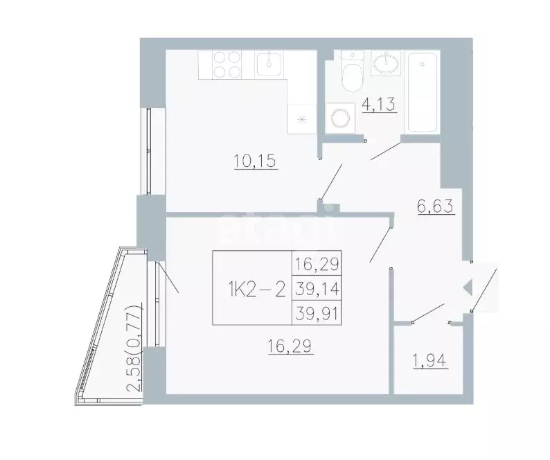 1-комнатная квартира: Пермь, Рионская улица, 4А (39.1 м) - Фото 0