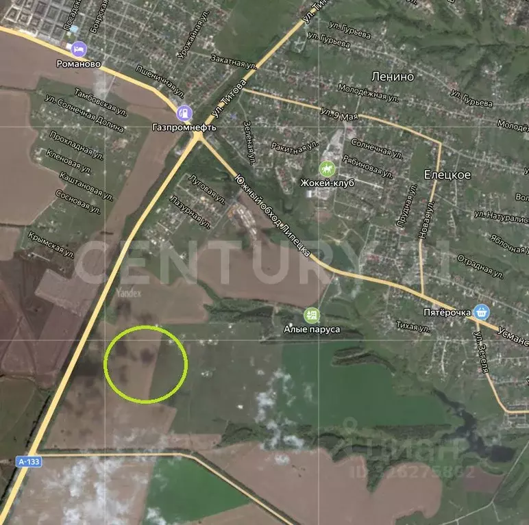 Участок в Липецкая область, Липецкий муниципальный округ, с. Ленино  ... - Фото 1