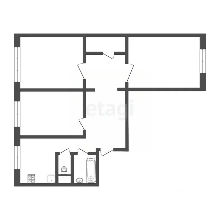3-к кв. Алтайский край, Бийск ул. Льнокомбинат, 85 (58.0 м) - Фото 1