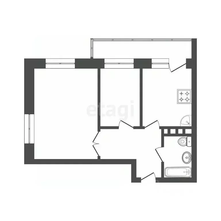 2-к кв. Красноярский край, Красноярск Караульная ул., 39В (60.6 м) - Фото 2