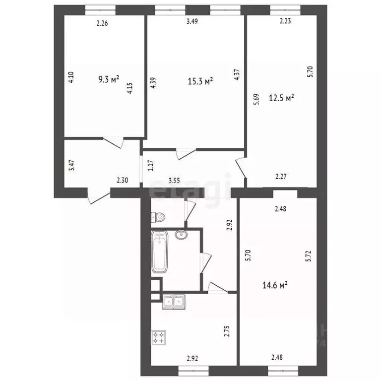 4-к кв. Санкт-Петербург 6-я Красноармейская ул., 12 (75.5 м) - Фото 1