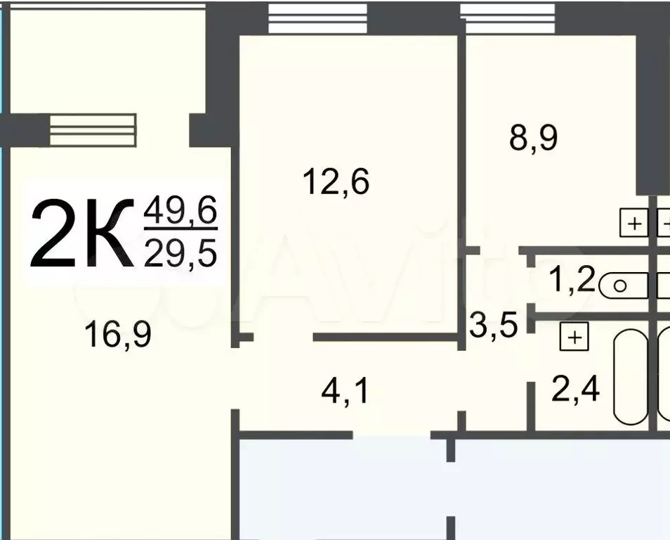 2-к. квартира, 49,6 м, 3/10 эт. - Фото 0