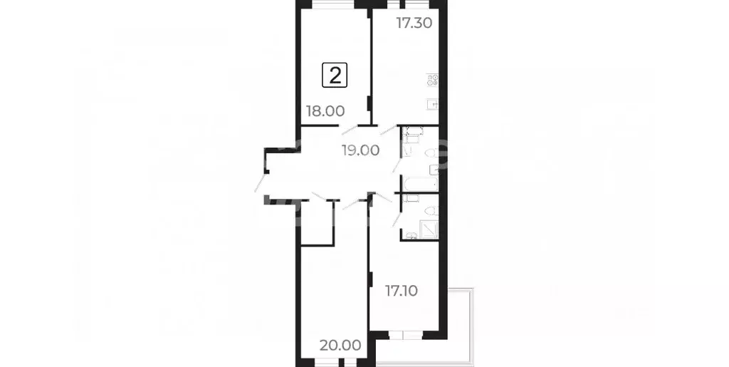 4-к кв. Курская область, Курск ул. Павлуновского, 3 (105.3 м) - Фото 2