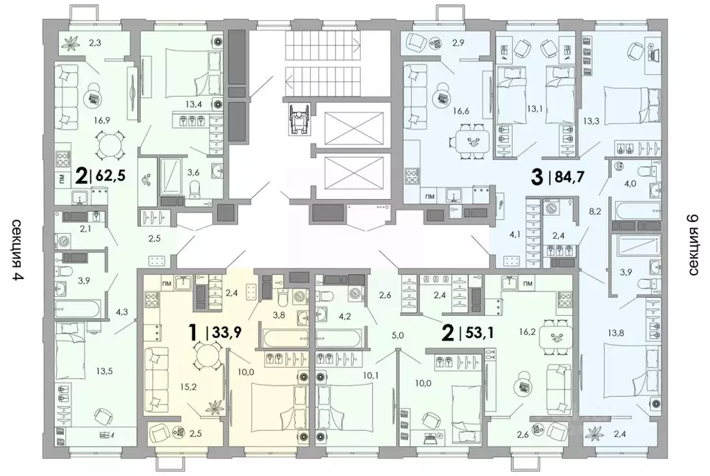 2-к кв. Владимирская область, Владимир Уно жилой комплекс (53.1 м) - Фото 2