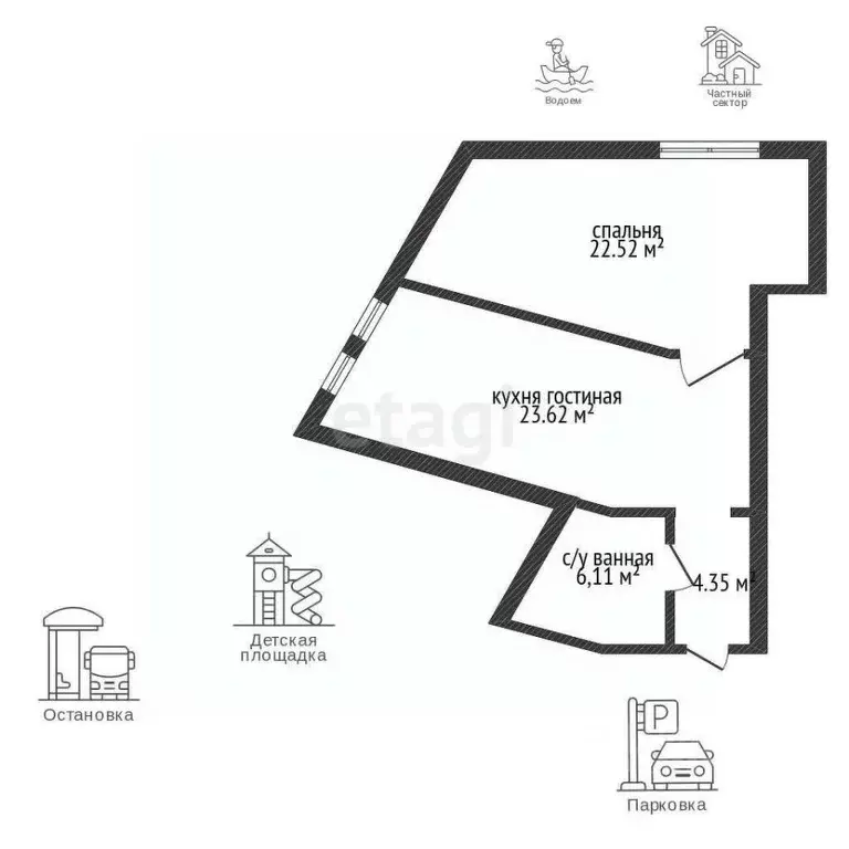 1-к кв. Краснодарский край, Новороссийск Цемдолина тер., ул. ... - Фото 1