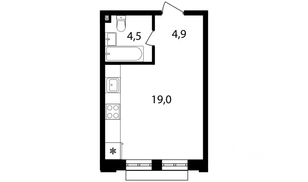 Студия Москва Михалковская ул., 48к1 (28.4 м) - Фото 0