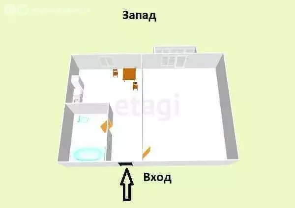 1-комнатная квартира: Новотроицкое, Снежная улица, 12 (33.6 м) - Фото 1