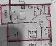 1-к. квартира, 46 м, 1/6 эт. - Фото 0