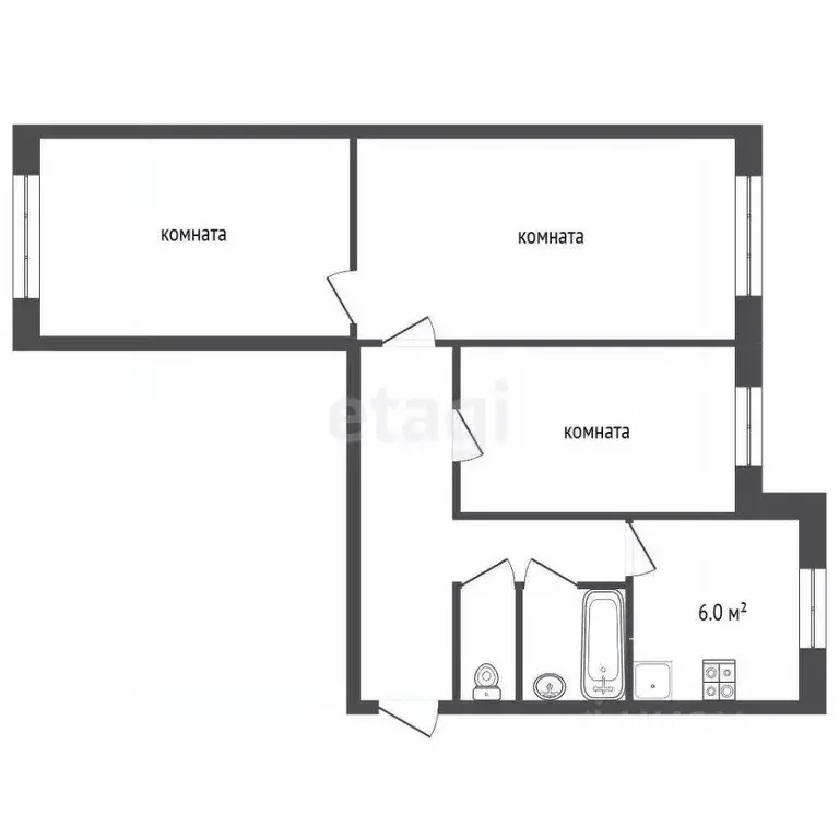 3-к кв. Владимирская область, Муром пос. Механизаторов, 57 (51.2 м) - Фото 1