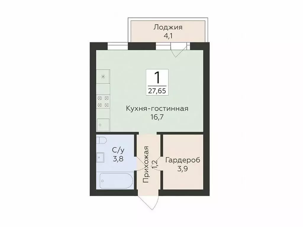 Квартира-студия: Самара, улица Победы, 14А (27.65 м) - Фото 0