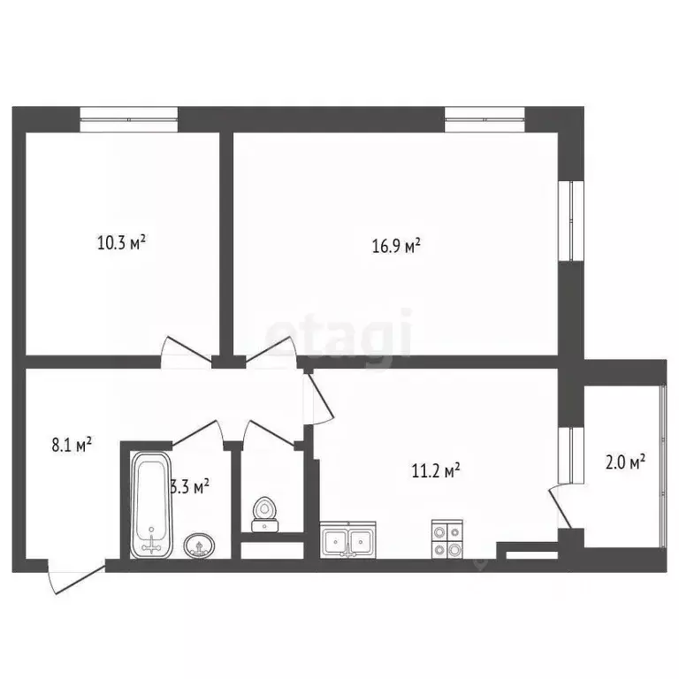 2-к кв. Московская область, Истра муниципальный округ, д. Черная ул. ... - Фото 2