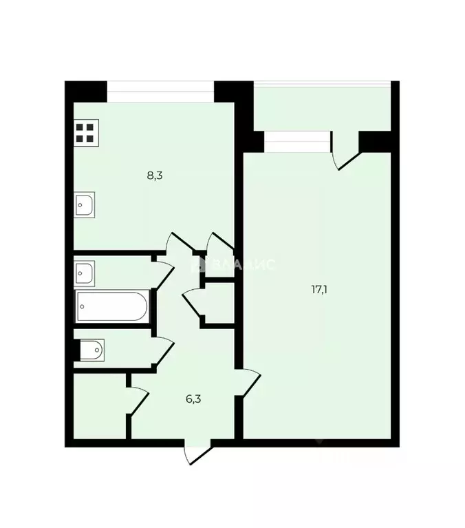 1-к кв. Ленинградская область, Тосно г. Тосненский район, Тосненское ... - Фото 2