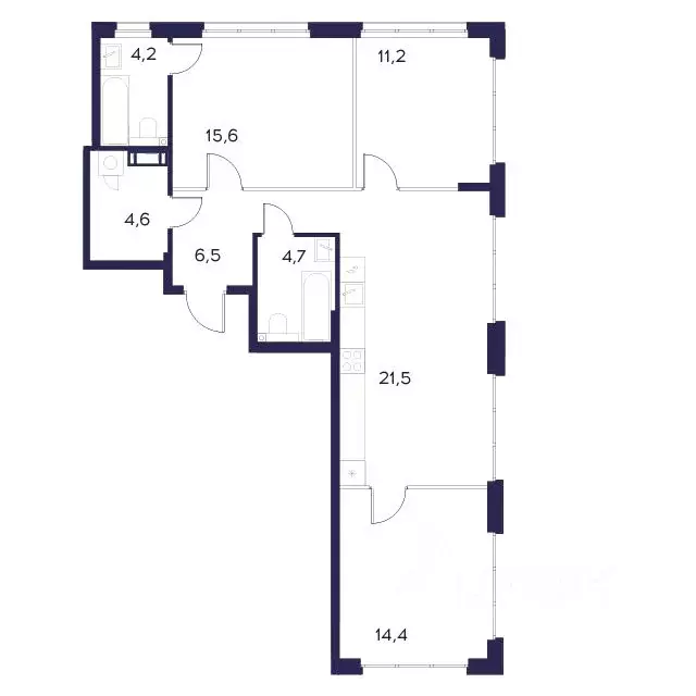 3-к кв. Пензенская область, Пенза Велларт Сити жилой комплекс (86.3 м) - Фото 1