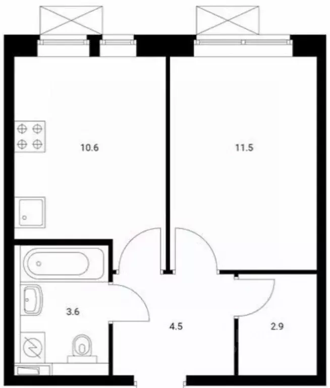 1-к кв. Московская область, Люберцы ул. 8 Марта, 12к2 (33.1 м) - Фото 2