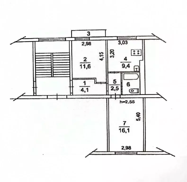 2-к кв. Московская область, Кубинка Кубинка-1 городок, к21 (46.8 м) - Фото 1