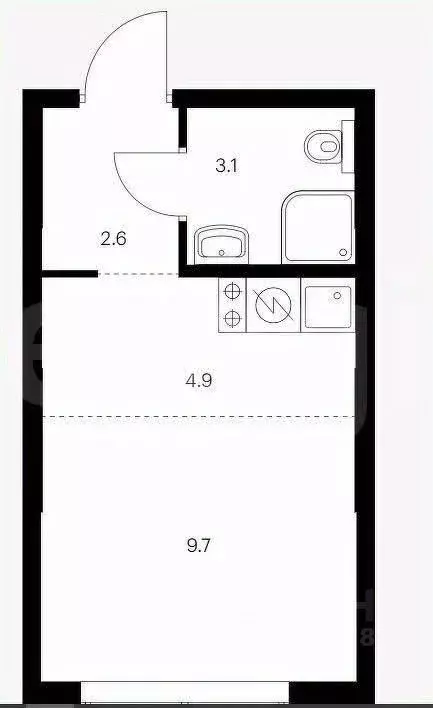 Студия Татарстан, Казань ул. Анаса Тазетдинова, 7к7 (20.3 м) - Фото 2