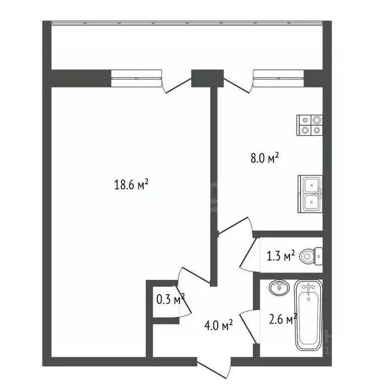 1-к кв. Ростовская область, Аксай ул. Платова, 66 (36.0 м) - Фото 1