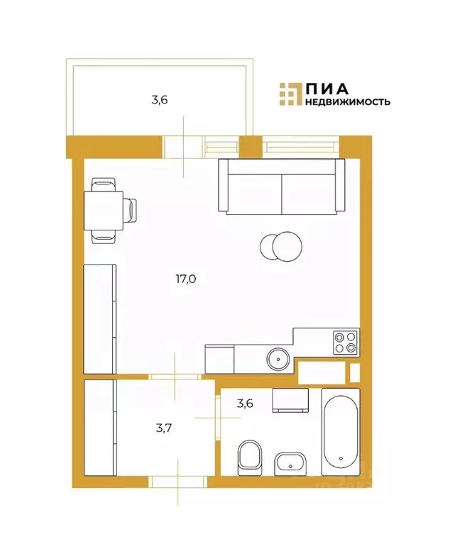 Студия Ленинградская область, Мурино Всеволожский район, бул. ... - Фото 2