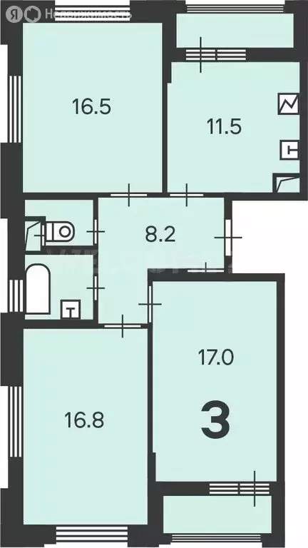 3-комнатная квартира: Москва, СЗАО, район Митино, Парковая улица, 33 ... - Фото 2