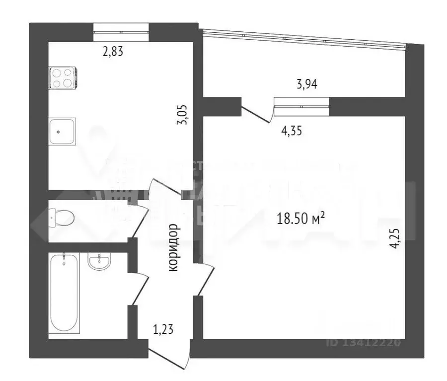 1-к кв. Тверская область, Тверь ул. Левитана, 36/75 (37.9 м) - Фото 1