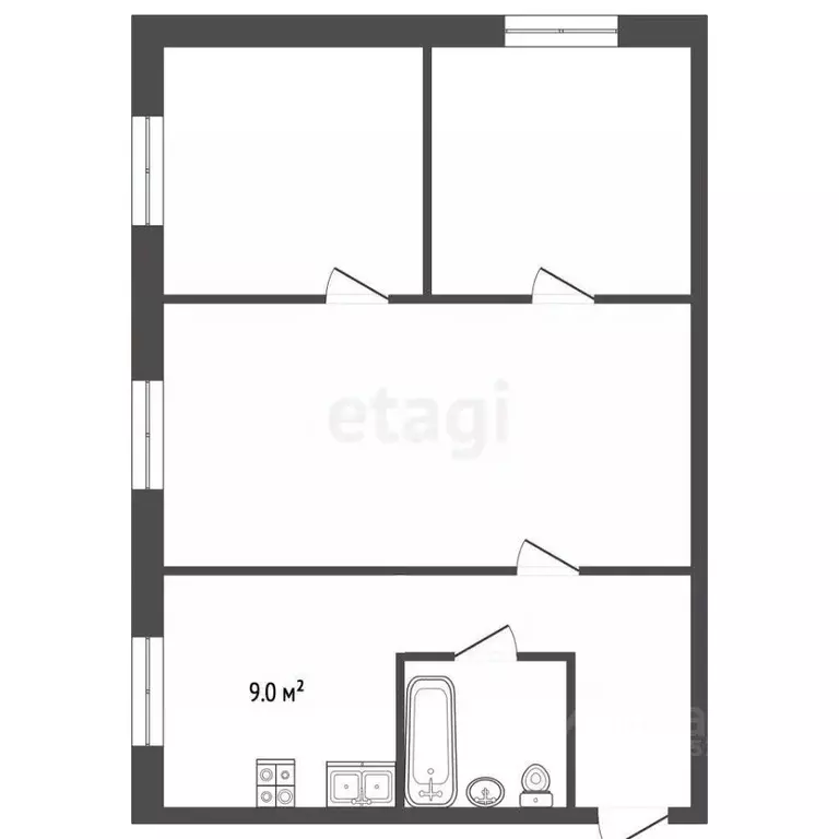 3-к кв. Ростовская область, Ростов-на-Дону просп. Ленина, 93 (54.0 м) - Фото 1