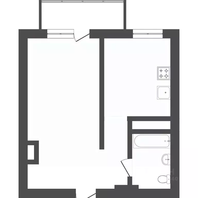 1-к кв. Тюменская область, Тюмень ул. Пермякова, 81 (30.0 м) - Фото 2
