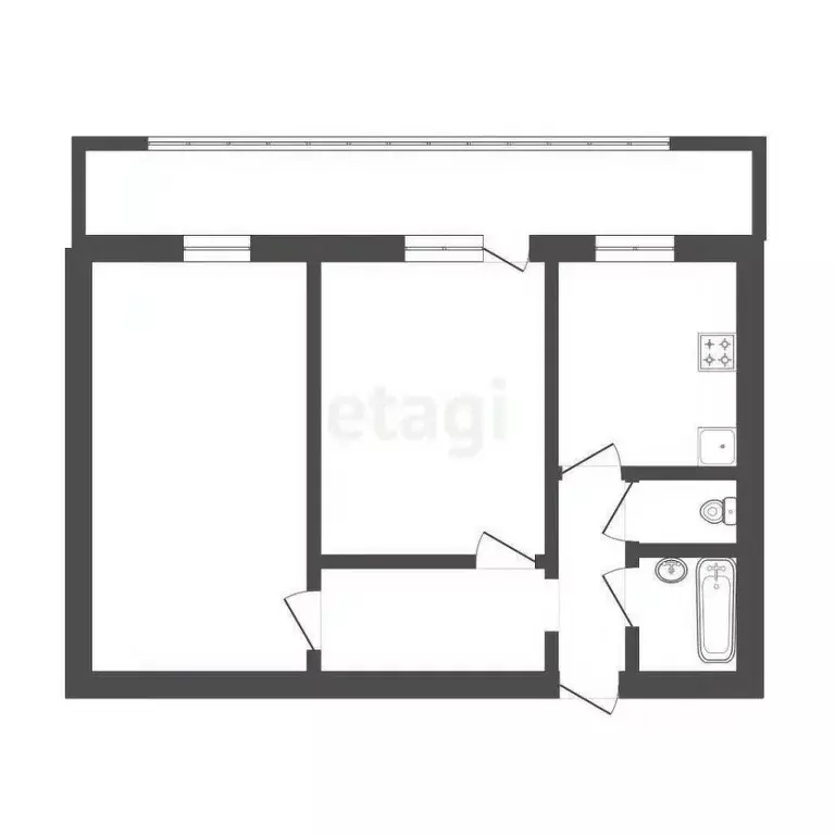 2-к кв. Бурятия, Улан-Удэ ул. Борсоева, 77 (48.0 м) - Фото 2